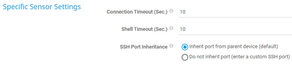 Specific Sensor Settings